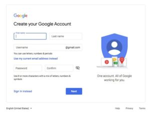 google sign in or create account